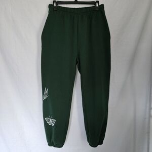 Forest Green‎ Sweatpants With Butterfly Print Size large